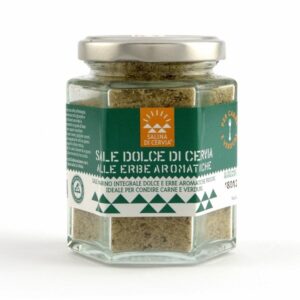 alle Erbe Aromatiche ideali per carne Sale Dolce di Cervia e Erbe Aromatiche raccolte in Romagna,(rosmarino, salvia e alloro) esclusivamente fresche perché conservino tutti gli aromi e profumi naturali, qui sapientemente dosate con ginepro, aglio e pepe secondo la tradizione salinara. Particolarmente indicato per carni, grigliate, arrosti e verdure cotte e crude.